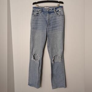 Abercrombie & Fitch Classic Blue Distressed Jeans Straight 90' Ultra High Rise